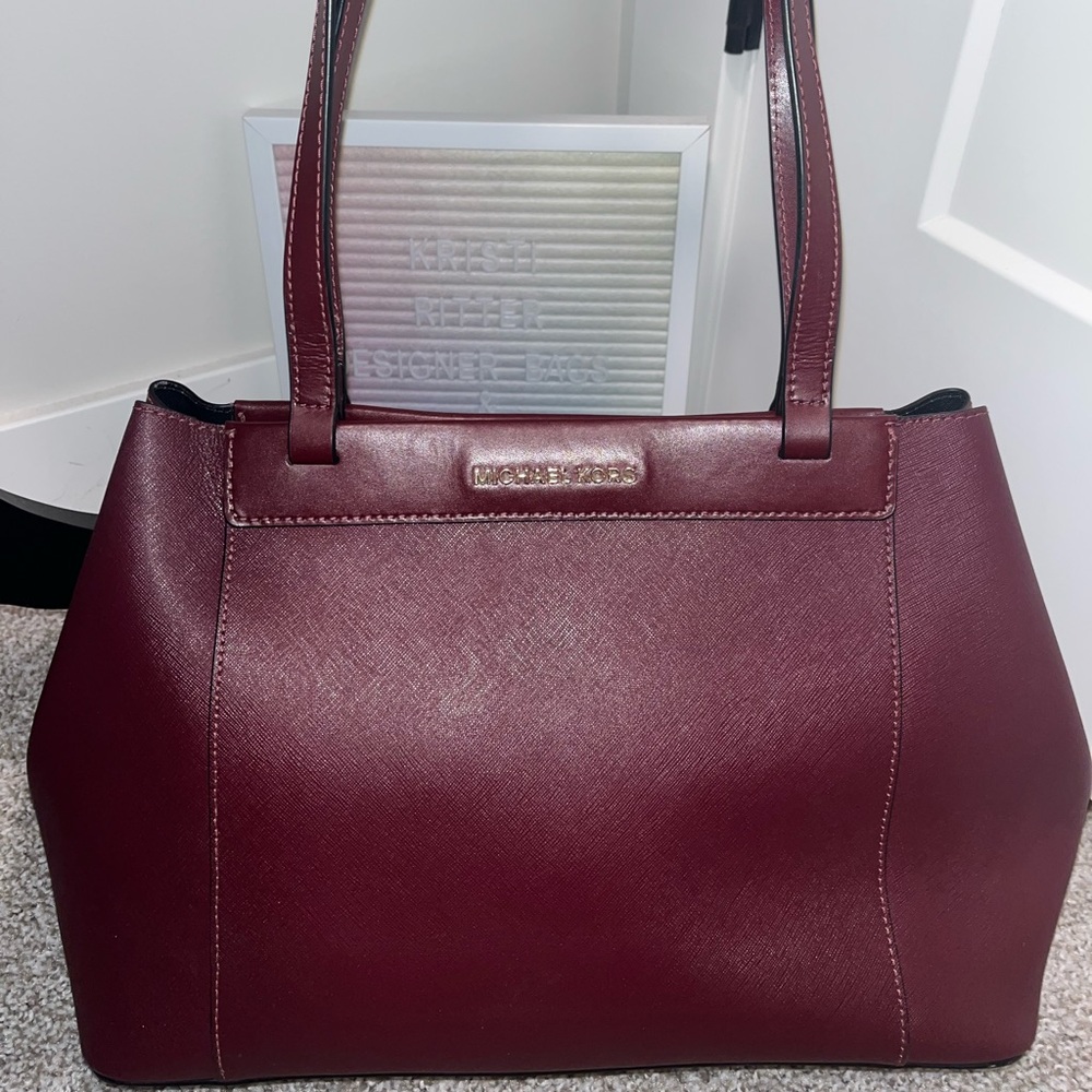 Michael Kors Meredith Burgundy Tote
